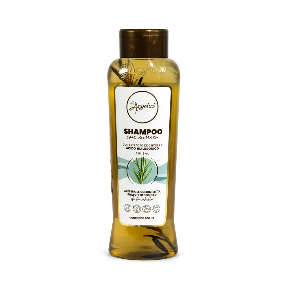 Shampoo con Romero Anyeluz 500 ml – Crecimiento natural, brillo y volumen